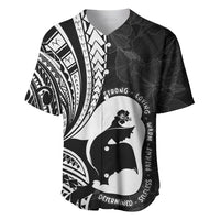 Mother's Day Baseball Jersey Polynesia Vintage Hibiscus - Black LT7 Black - Polynesian Pride