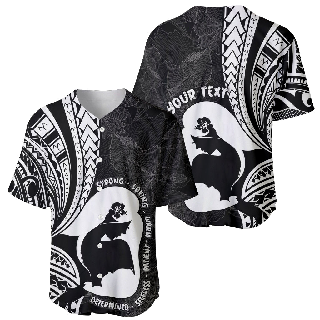 Mother's Day Baseball Jersey Polynesia Vintage Hibiscus - Black LT7 - Polynesian Pride