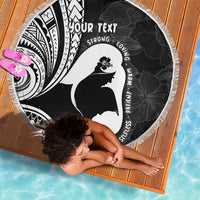 Mother's Day Beach Blanket Polynesia Vintage Hibiscus - Black