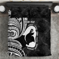 Mother's Day Bedding Set Polynesia Vintage Hibiscus - Black