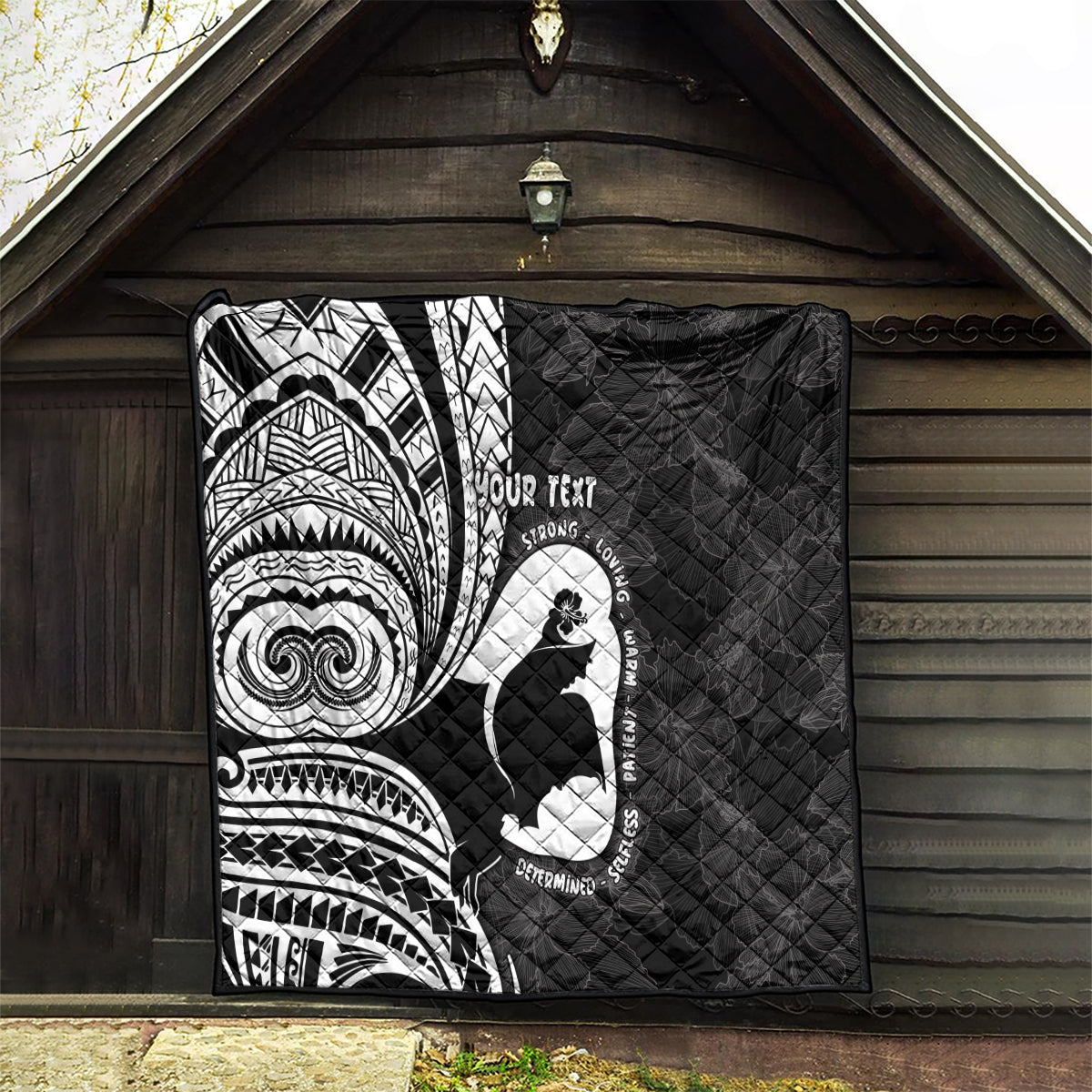 Mother's Day Quilt Polynesia Vintage Hibiscus - Black LT7 - Polynesian Pride