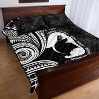 Mother's Day Quilt Bed Set Polynesia Vintage Hibiscus - Black
