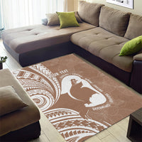 Mother's Day Area Rug Polynesia Vintage Hibiscus - Brown