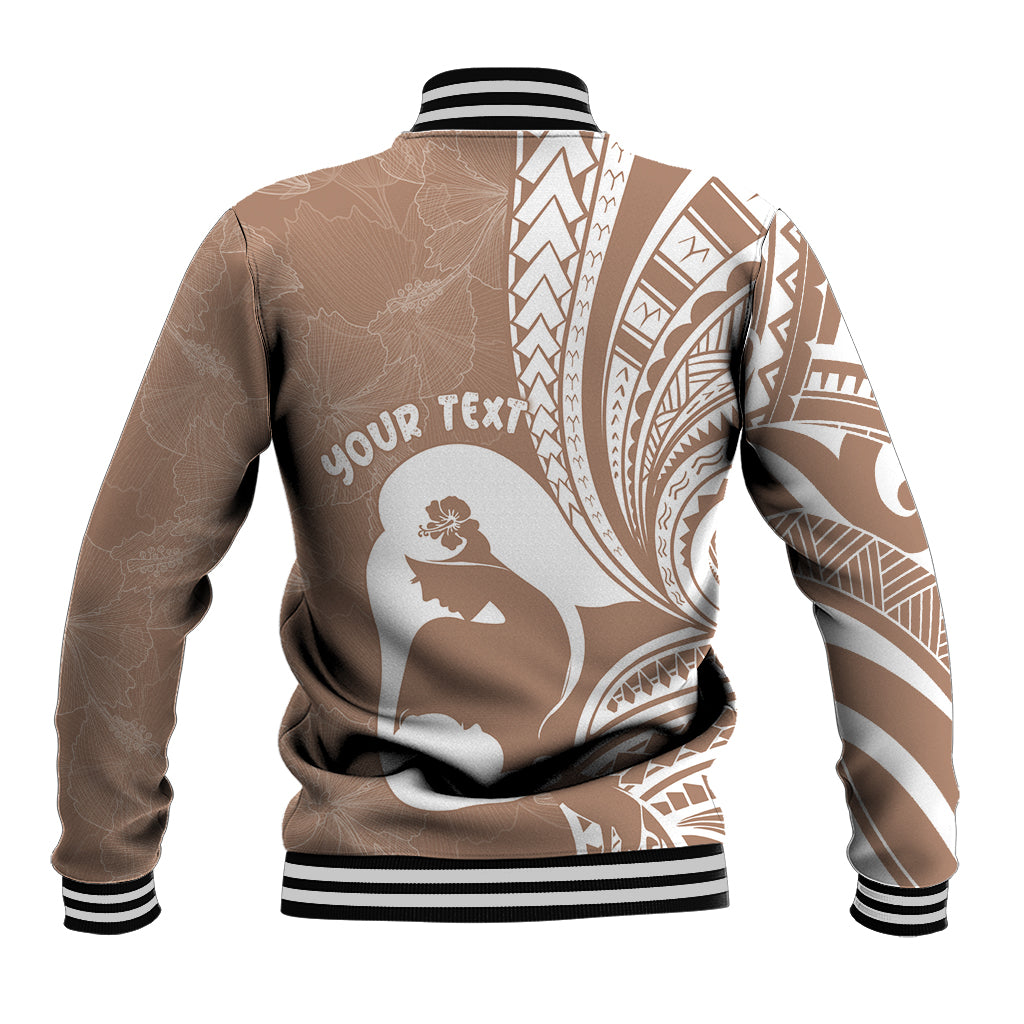 Mother's Day Baseball Jacket Polynesia Vintage Hibiscus - Brown LT7 - Polynesian Pride