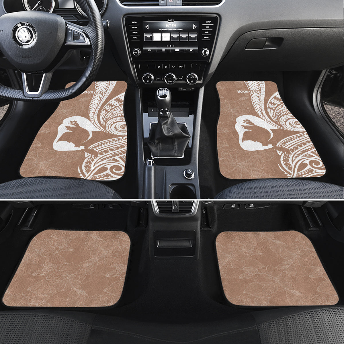 Mother's Day Car Mats Polynesia Vintage Hibiscus - Brown