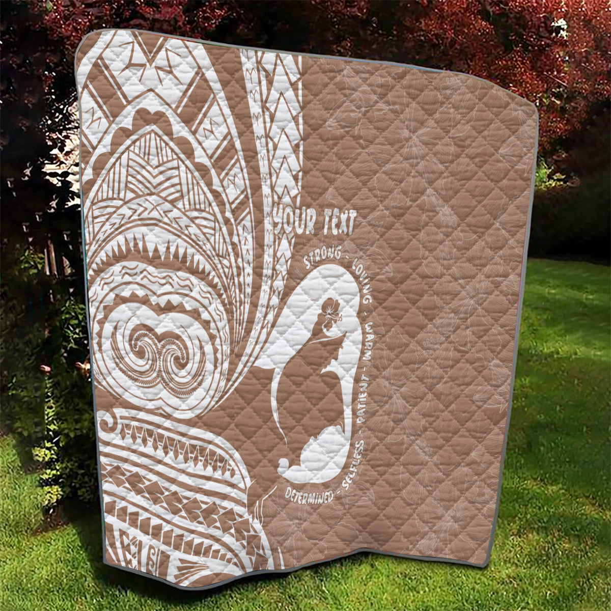 Mother's Day Quilt Polynesia Vintage Hibiscus - Brown LT7 - Polynesian Pride