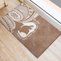 Mother's Day Rubber Doormat Polynesia Vintage Hibiscus - Brown