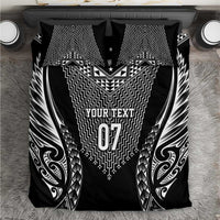 2025 Rugby Championship New Zealand Custom Bedding Set Poutama Motifs LT7 Black - Polynesian Pride