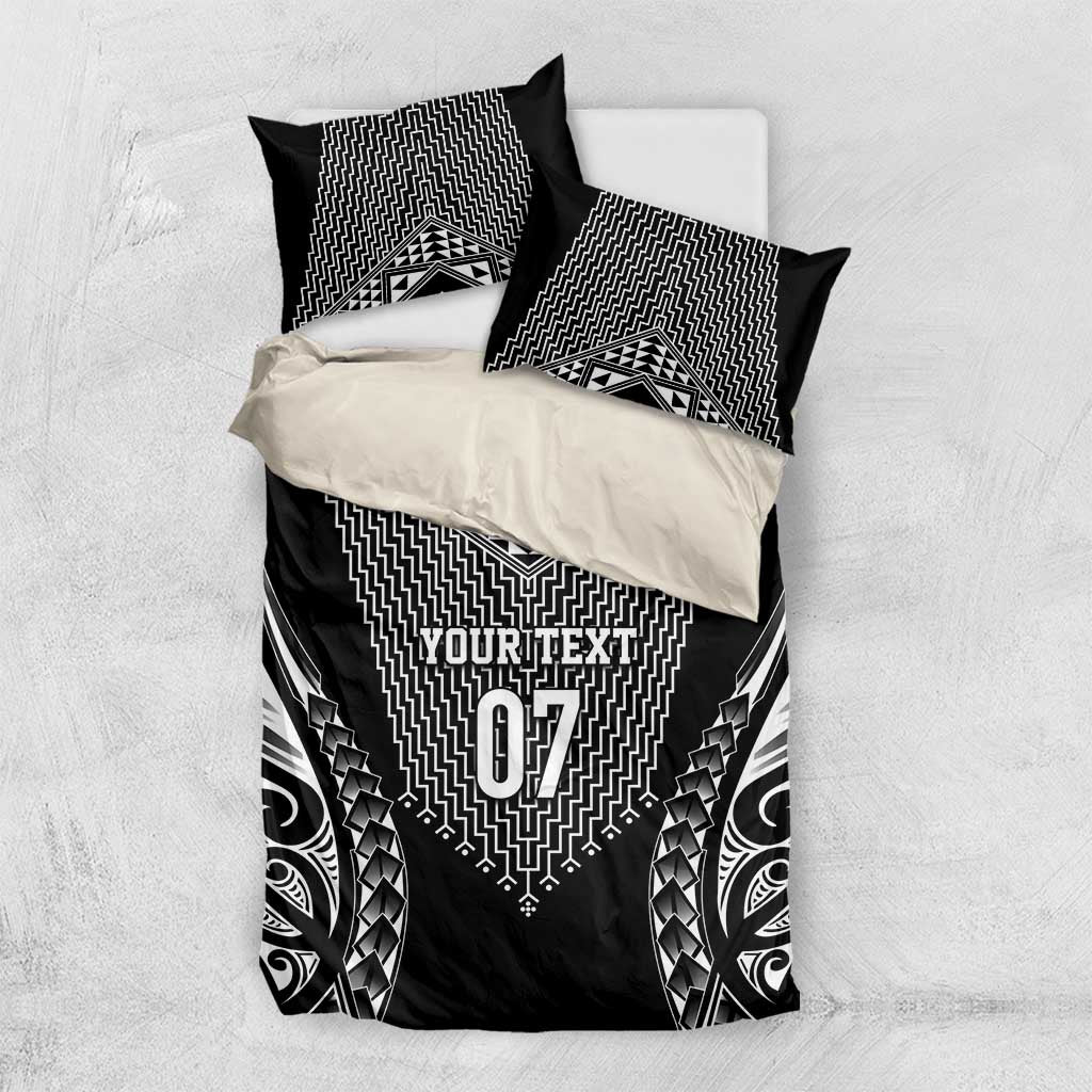 2025 Rugby Championship New Zealand Custom Bedding Set Poutama Motifs LT7 US Twin 172cm x 218cm Black - Polynesian Pride