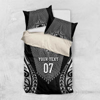 2025 Rugby Championship New Zealand Custom Bedding Set Poutama Motifs LT7 US Twin 172cm x 218cm Black - Polynesian Pride