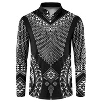 2025 Rugby Championship New Zealand Custom Button Sweatshirt Poutama Motifs LT7 Black - Polynesian Pride