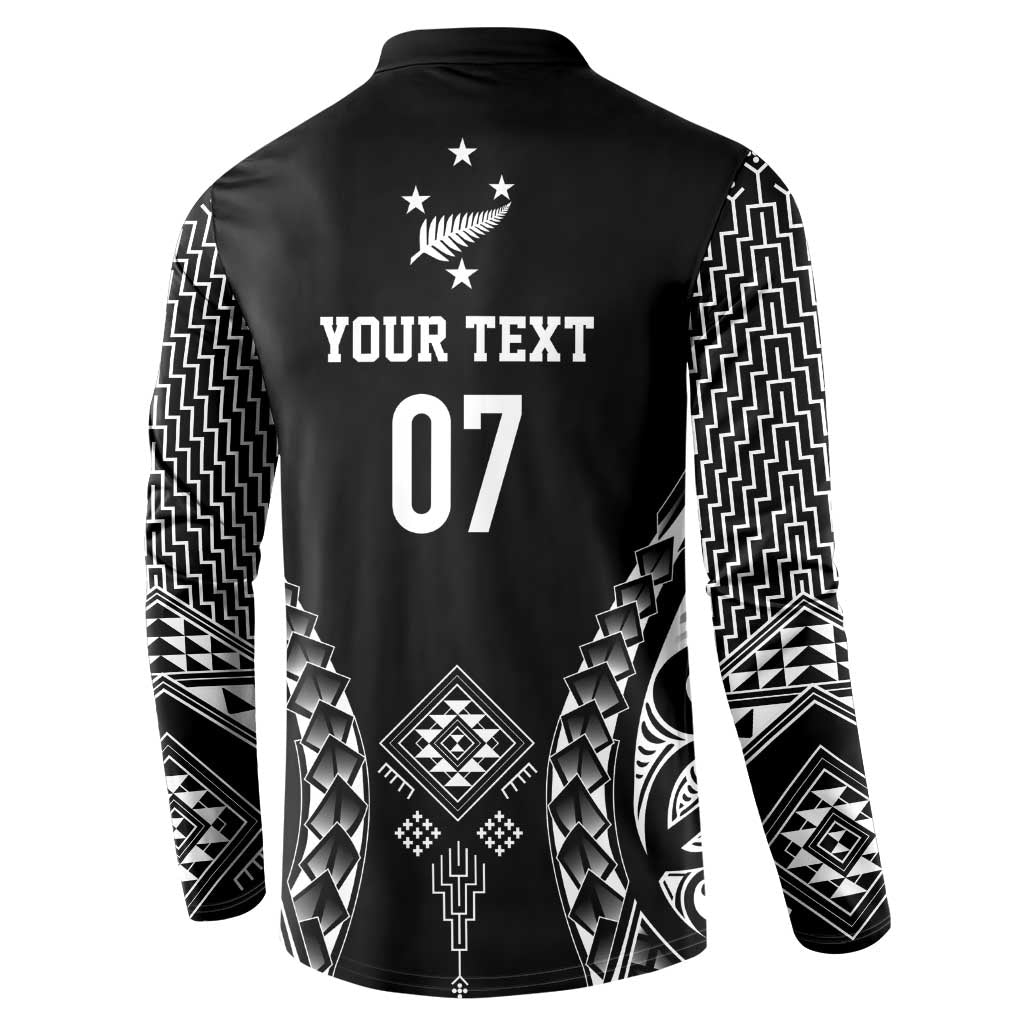 2025 Rugby Championship New Zealand Custom Button Sweatshirt Poutama Motifs LT7 - Polynesian Pride