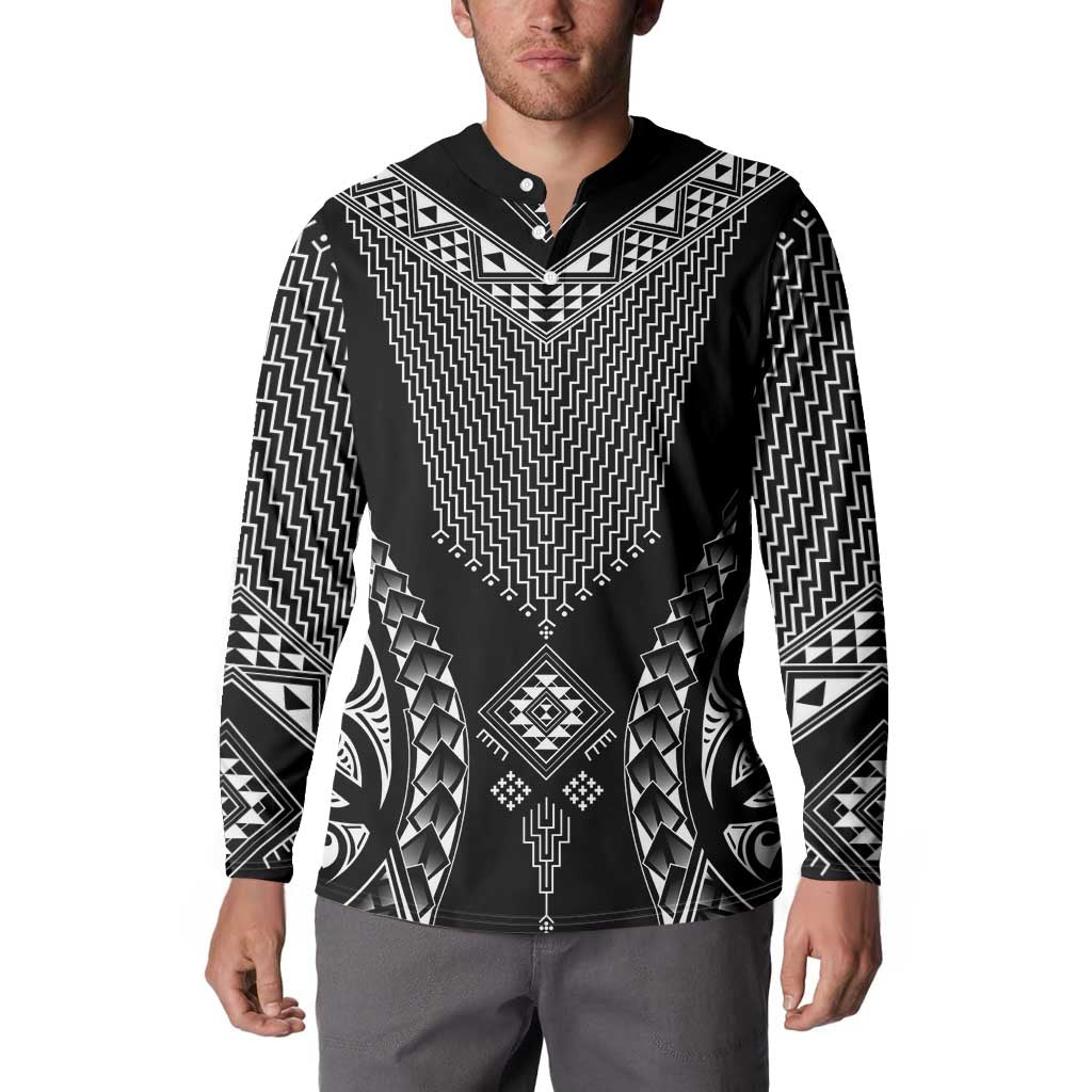 2025 Rugby Championship New Zealand Custom Button Sweatshirt Poutama Motifs LT7 - Polynesian Pride