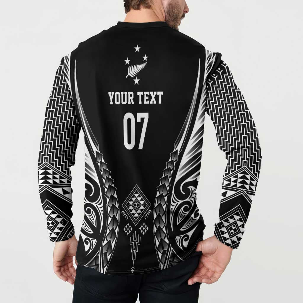 2025 Rugby Championship New Zealand Custom Button Sweatshirt Poutama Motifs LT7 - Polynesian Pride
