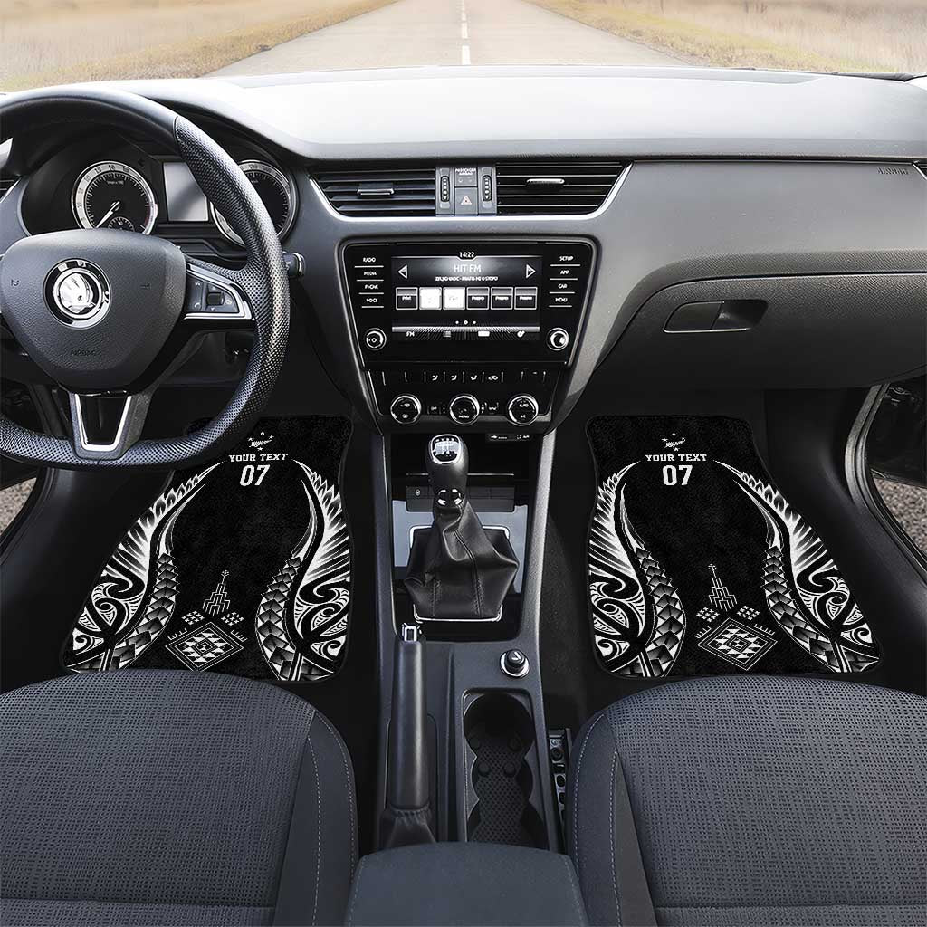 2025 Rugby Championship New Zealand Custom Car Mats Poutama Motifs LT7 Set 2pcs - Front Black - Polynesian Pride