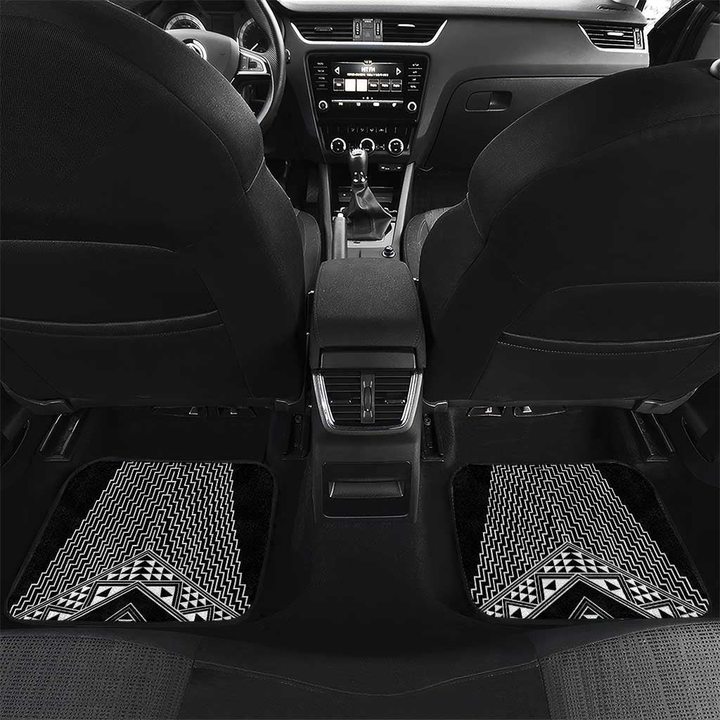 2025 Rugby Championship New Zealand Custom Car Mats Poutama Motifs LT7 Set 2pcs - Back Black - Polynesian Pride