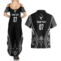 2025 Rugby Championship New Zealand Custom Couples Matching Summer Maxi Dress and Hawaiian Shirt Poutama Motifs LT7 - Polynesian Pride