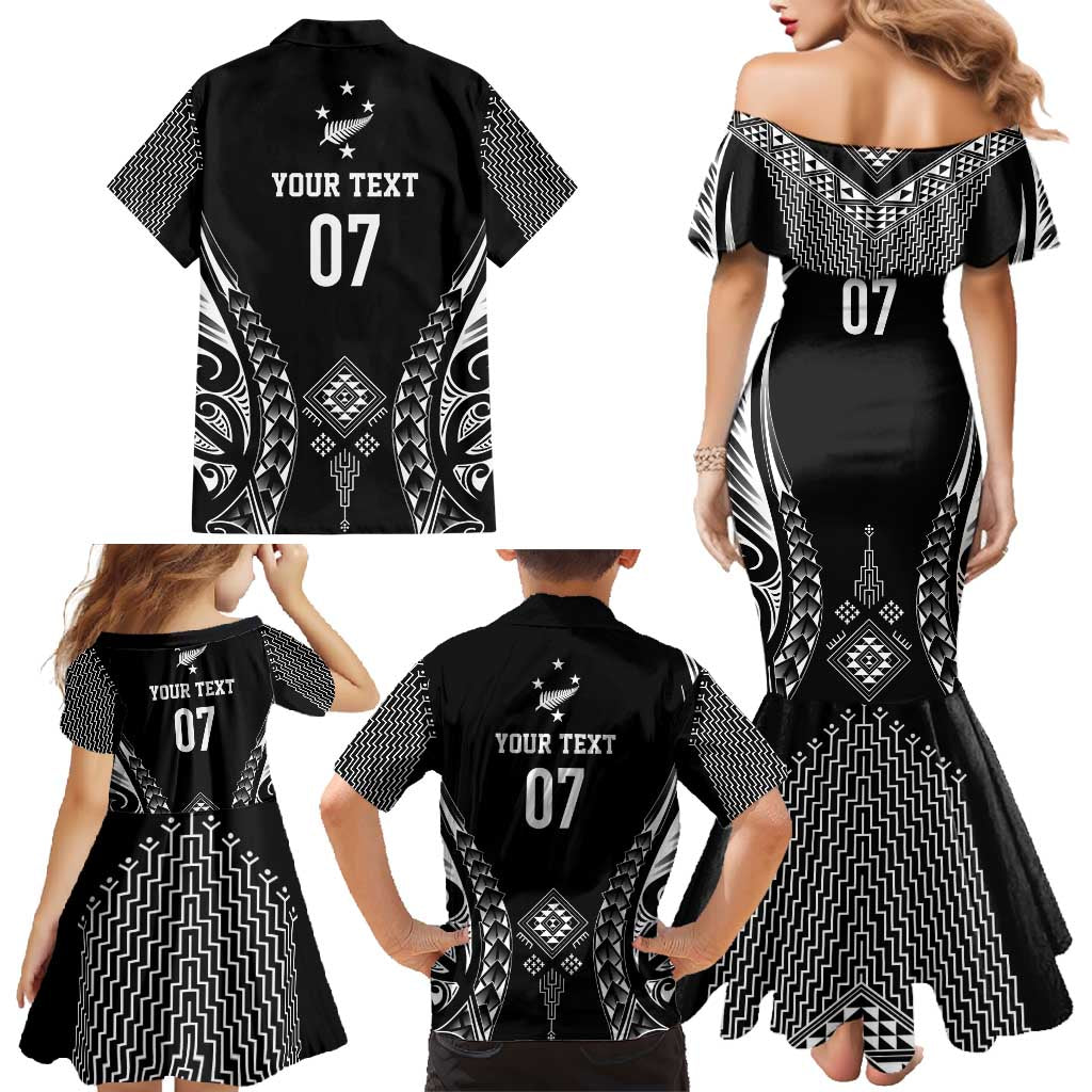 2025 Rugby Championship New Zealand Custom Family Matching Mermaid Dress and Hawaiian Shirt Poutama Motifs LT7 - Polynesian Pride