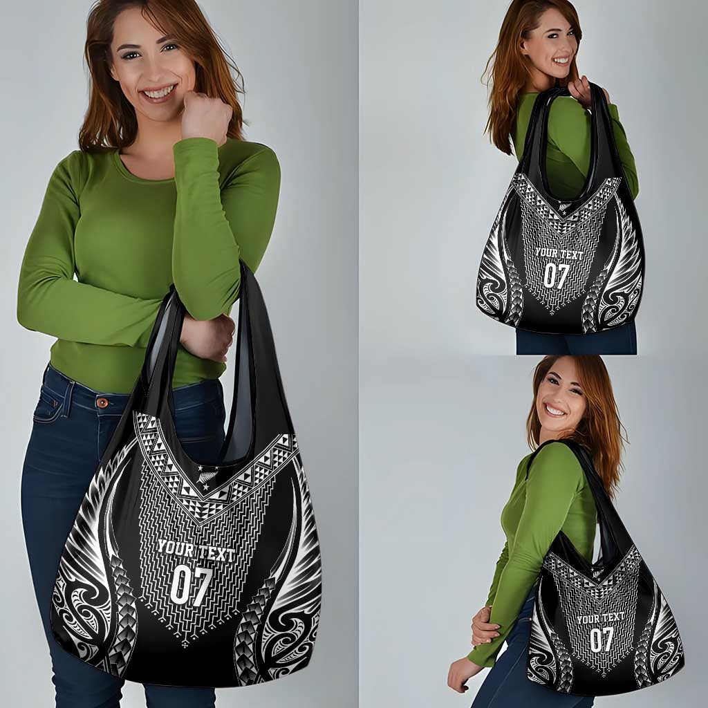 2025 Rugby Championship New Zealand Custom Grocery Bag Poutama Motifs - Polynesian Pride