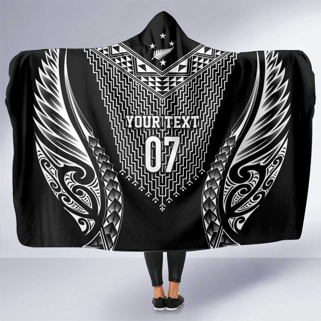 2025 Rugby Championship New Zealand Custom Hooded Blanket Poutama Motifs - Polynesian Pride