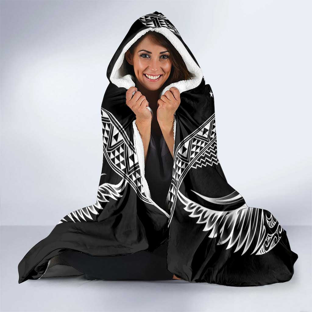 2025 Rugby Championship New Zealand Custom Hooded Blanket Poutama Motifs - Polynesian Pride
