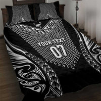 2025 Rugby Championship New Zealand Custom Quilt Bed Set Poutama Motifs LT7 Black - Polynesian Pride
