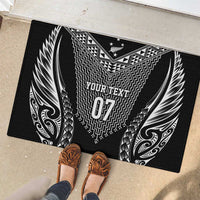 2025 Rugby Championship New Zealand Custom Rubber Doormat Poutama Motifs - Polynesian Pride