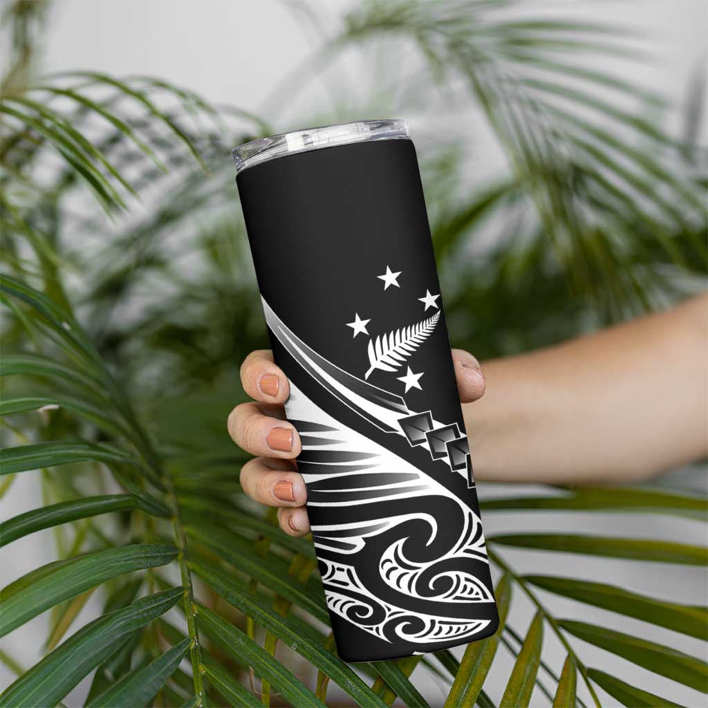 2025 Rugby Championship New Zealand Custom Skinny Tumbler Poutama Motifs LT7 - Polynesian Pride