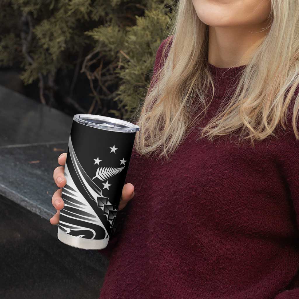 2025 Rugby Championship New Zealand Custom Tumbler Cup Poutama Motifs - Polynesian Pride