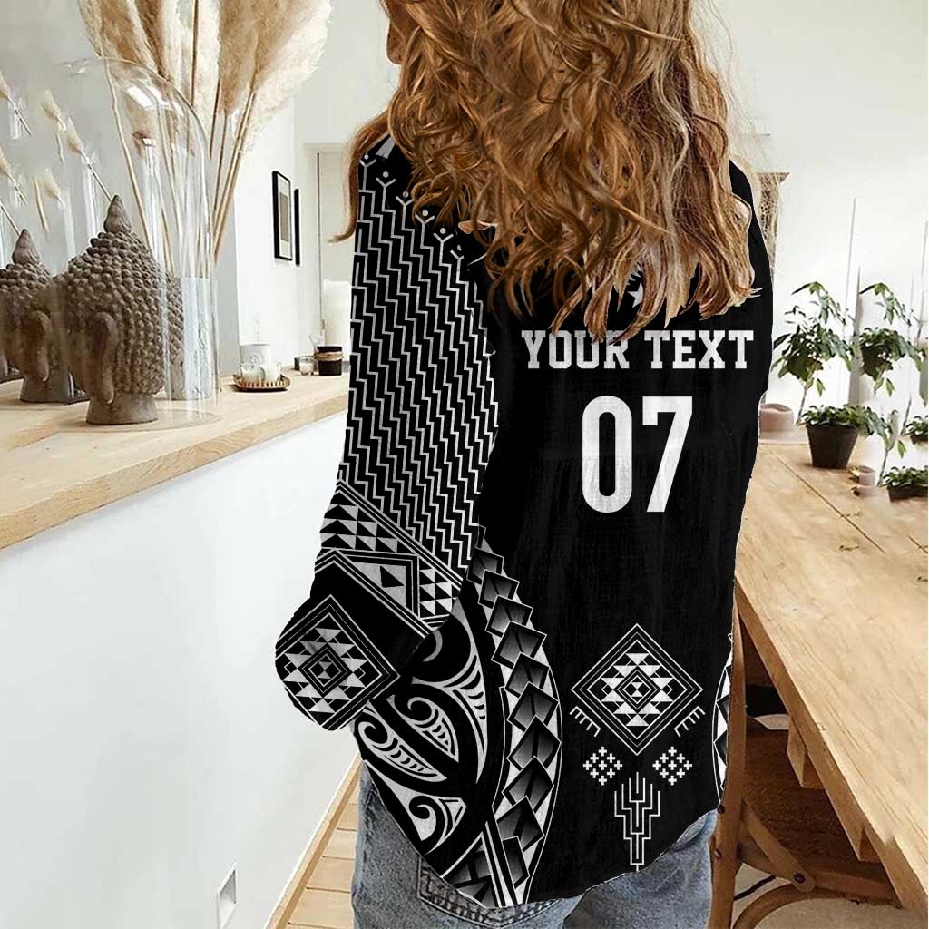 2025 Rugby Championship New Zealand Custom Women Casual Shirt Poutama Motifs LT7 - Polynesian Pride