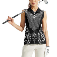 2025 Rugby Championship New Zealand Custom Women Sleeveless Polo Shirt Poutama Motifs LT7 - Polynesian Pride