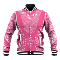 2025 Rugby Championship New Zealand Custom Baseball Jacket Poutama Motifs - Pink Out LT7 Unisex Pink - Polynesian Pride
