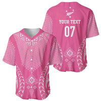 2025 Rugby Championship New Zealand Custom Baseball Jersey Poutama Motifs - Pink Out LT7 - Polynesian Pride