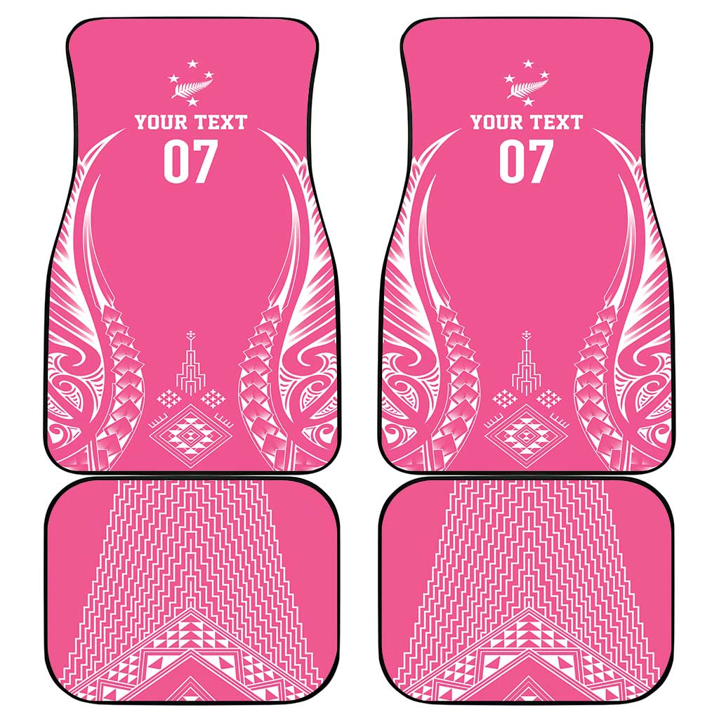 2025 Rugby Championship New Zealand Custom Car Mats Poutama Motifs - Pink Out LT7 - Polynesian Pride