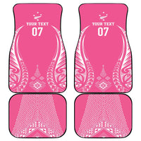 2025 Rugby Championship New Zealand Custom Car Mats Poutama Motifs - Pink Out LT7 - Polynesian Pride