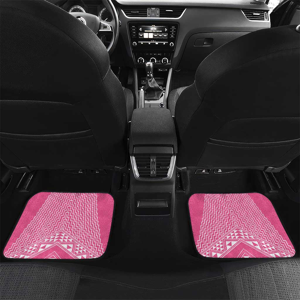 2025 Rugby Championship New Zealand Custom Car Mats Poutama Motifs - Pink Out LT7 Set 2pcs - Back Pink - Polynesian Pride