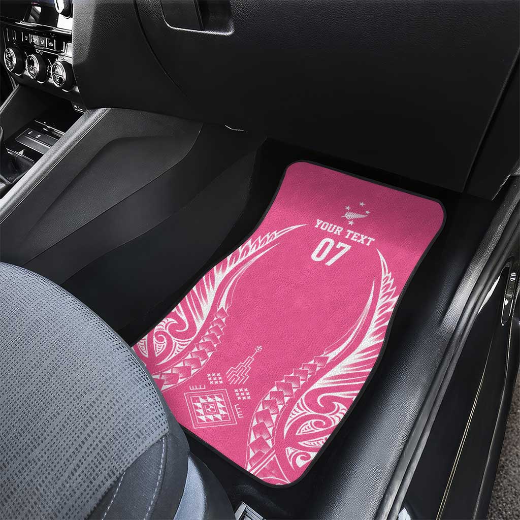 2025 Rugby Championship New Zealand Custom Car Mats Poutama Motifs - Pink Out LT7 - Polynesian Pride
