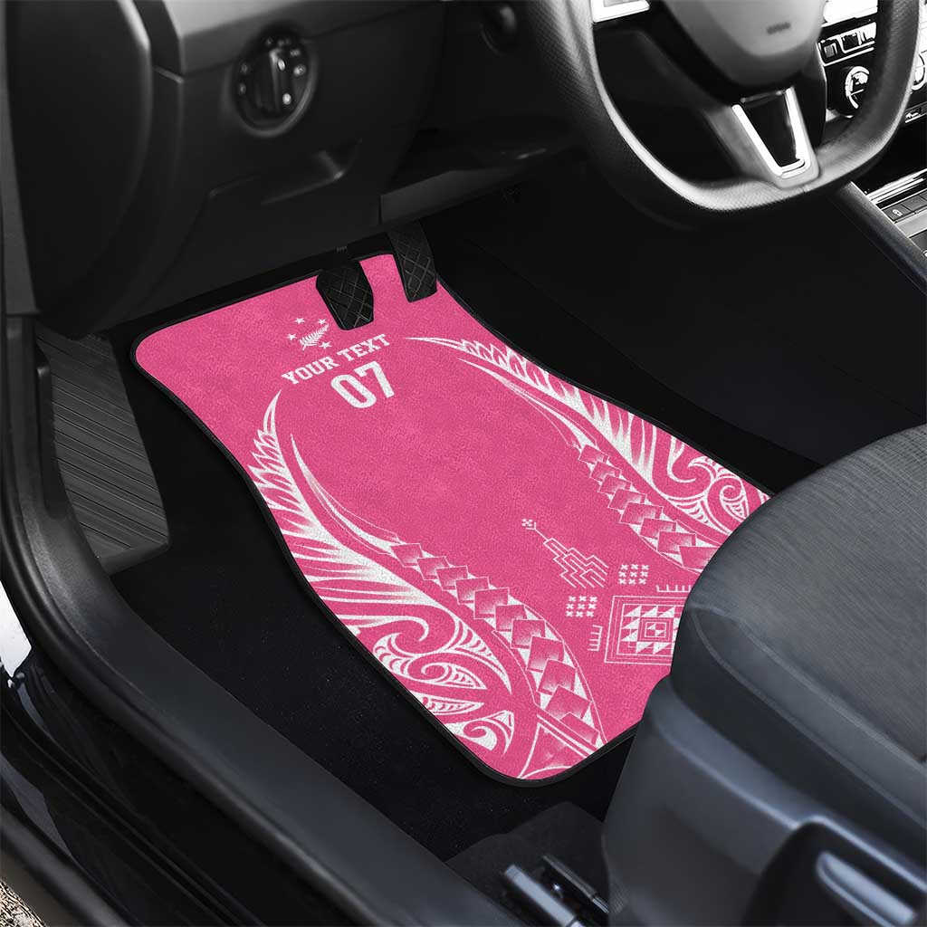 2025 Rugby Championship New Zealand Custom Car Mats Poutama Motifs - Pink Out LT7 - Polynesian Pride