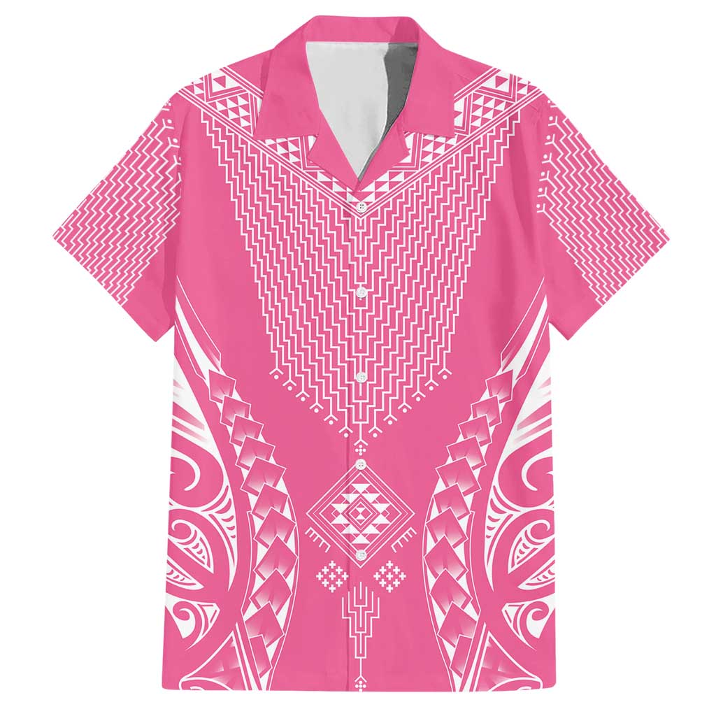 2025 Rugby Championship New Zealand Custom Hawaiian Shirt Poutama Motifs - Pink Out - Polynesian Pride