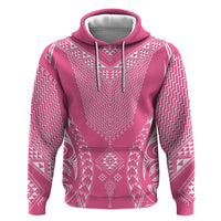 2025 Rugby Championship New Zealand Custom Hoodie Poutama Motifs - Pink Out - Polynesian Pride