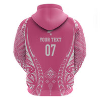 2025 Rugby Championship New Zealand Custom Hoodie Poutama Motifs - Pink Out - Polynesian Pride
