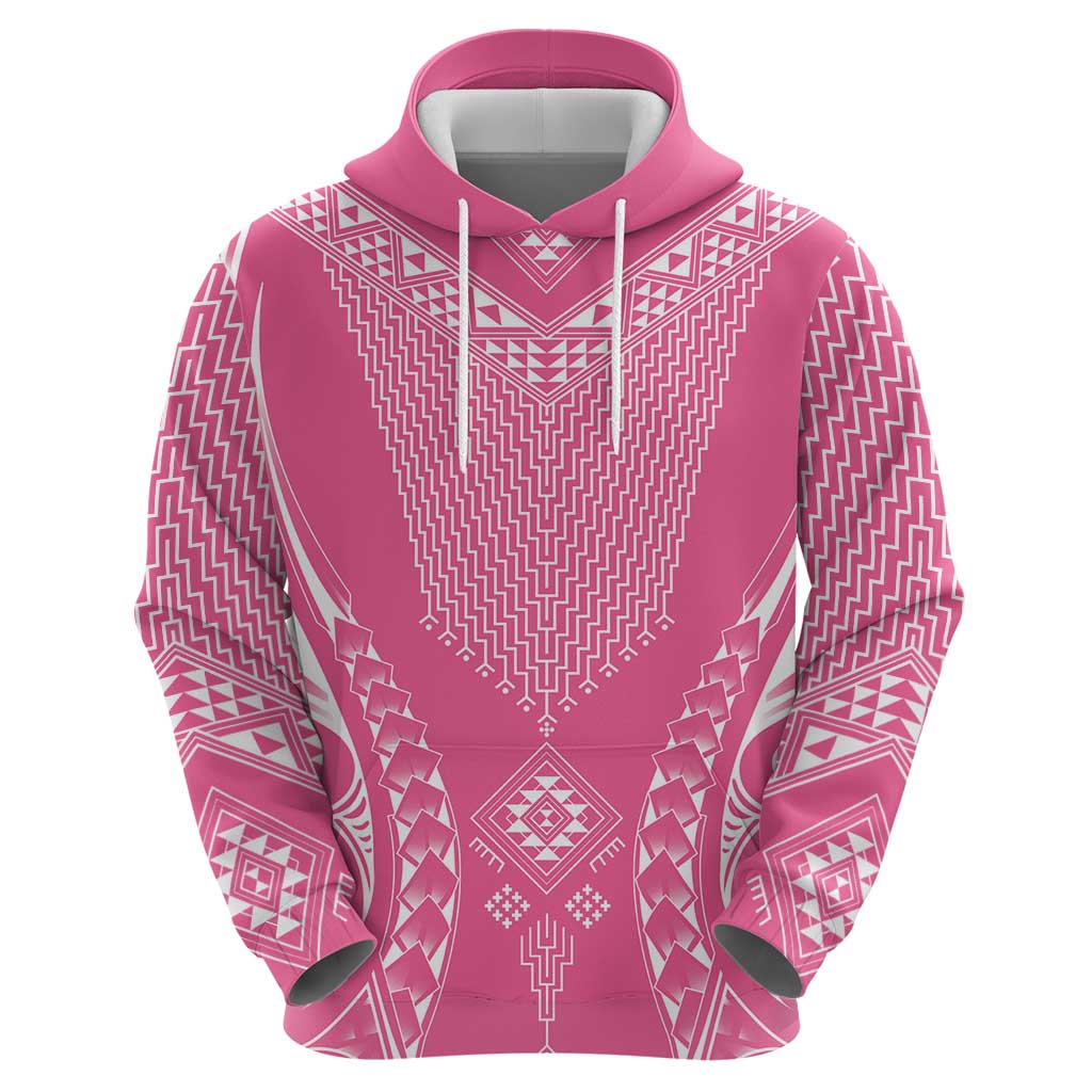 2025 Rugby Championship New Zealand Custom Hoodie Poutama Motifs - Pink Out - Polynesian Pride