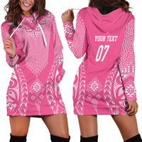 2025 Rugby Championship New Zealand Custom Hoodie Dress Poutama Motifs - Pink Out - Polynesian Pride