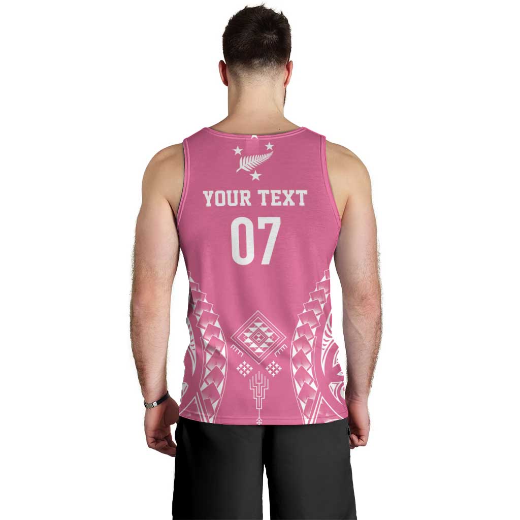 2025 Rugby Championship New Zealand Custom Men Tank Top Poutama Motifs - Pink Out - Polynesian Pride