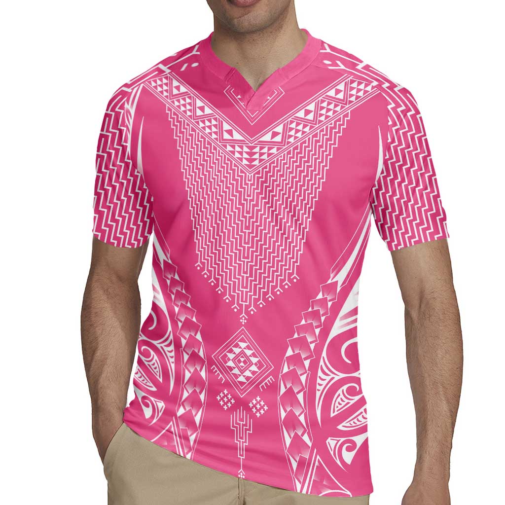 2025 Rugby Championship New Zealand Custom Rugby Jersey Poutama Motifs - Pink Out - Polynesian Pride