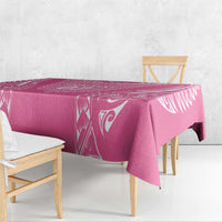 2025 Rugby Championship New Zealand Custom Tablecloth Poutama Motifs - Pink Out - Polynesian Pride