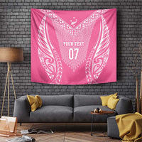 2025 Rugby Championship New Zealand Custom Tapestry Poutama Motifs - Pink Out - Polynesian Pride