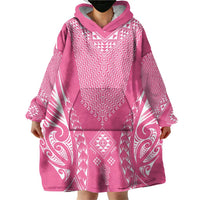 2025 Rugby Championship New Zealand Custom Wearable Blanket Hoodie Poutama Motifs - Pink Out LT7 - Polynesian Pride