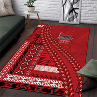 Samoa FAST Siapo Area Rug Tatau-Ulafala Vines LT7 Red - Polynesian Pride