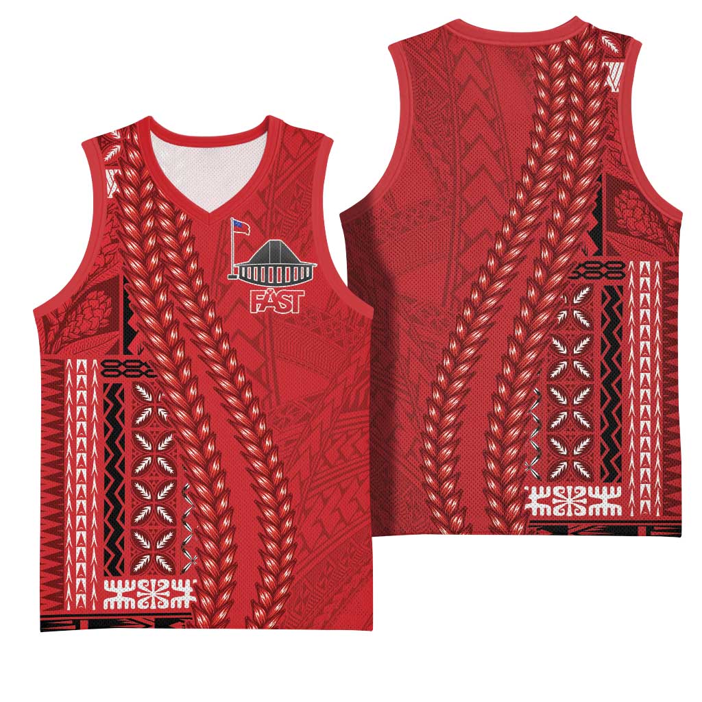 Samoa FAST Siapo Basketball Jersey Tatau-Ulafala Vines LT7 - Polynesian Pride